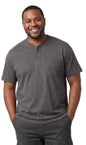 Men's Short Sleeve Henley Relaxed Fit Shirt with Pocket