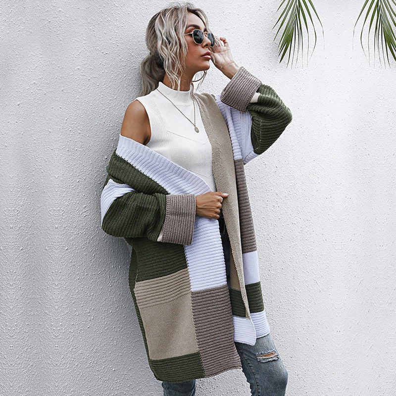 Women’s Color Matching Knit Cardigan FitiqueFit