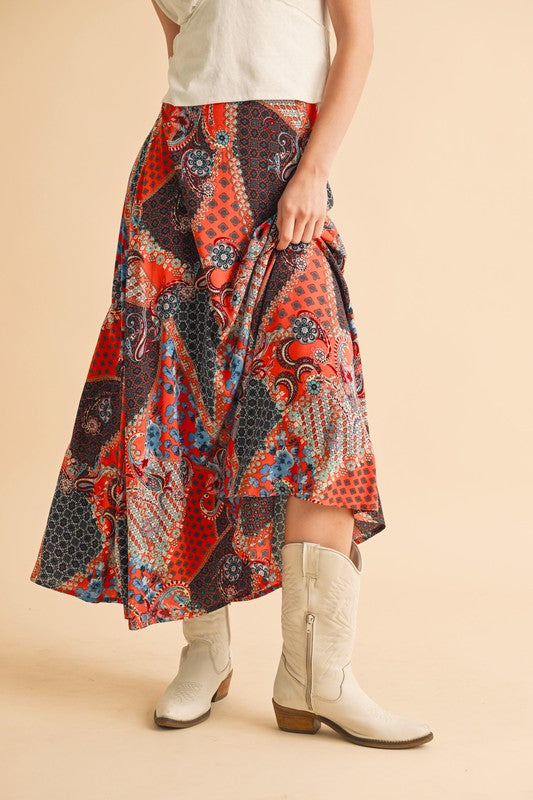 Bradyn Print Skirt See size chart under “more details” The Fashion Celestial
