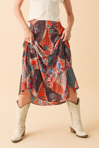Bradyn Print Skirt See size chart under “more details” The Fashion Celestial