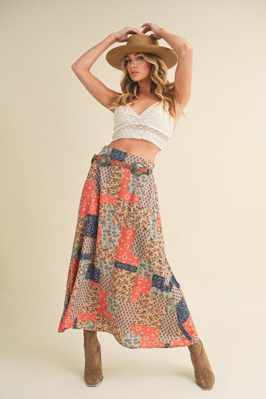 Bradyn Print Skirt See size chart under “more details” The Fashion Celestial