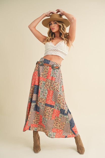 Bradyn Print Skirt See size chart under “more details” The Fashion Celestial