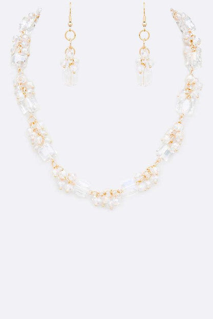 Fringe Beads Crystal Station Collar Necklace Set Shop Style & More | Fresh Looks, Everyday Deals & Free Shipping