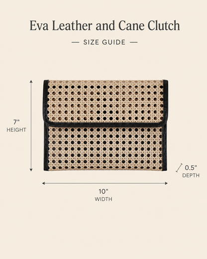 Eva Leather and Rattan Clutch Village Thrive