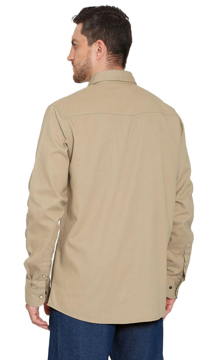 Mens Western Snap Front Button Shirt in Denim and Twill with a Stitched Yoke and Chest Pockets TURTLE BAY APPAREL