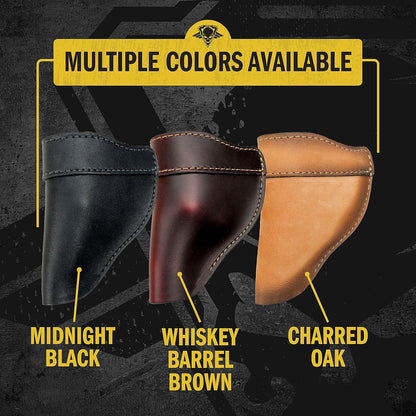 The Defender Leather IWB Holster - Fits Most J Frame Revolvers Incl. Ruger LCR, S&W 442/642, Taurus, Charter & Most .38 Special Revolvers - Made in USA