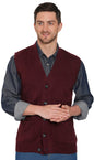 Men's Cashmere-Like Button Front Flat Knit Sweater Vest with front patch pockets