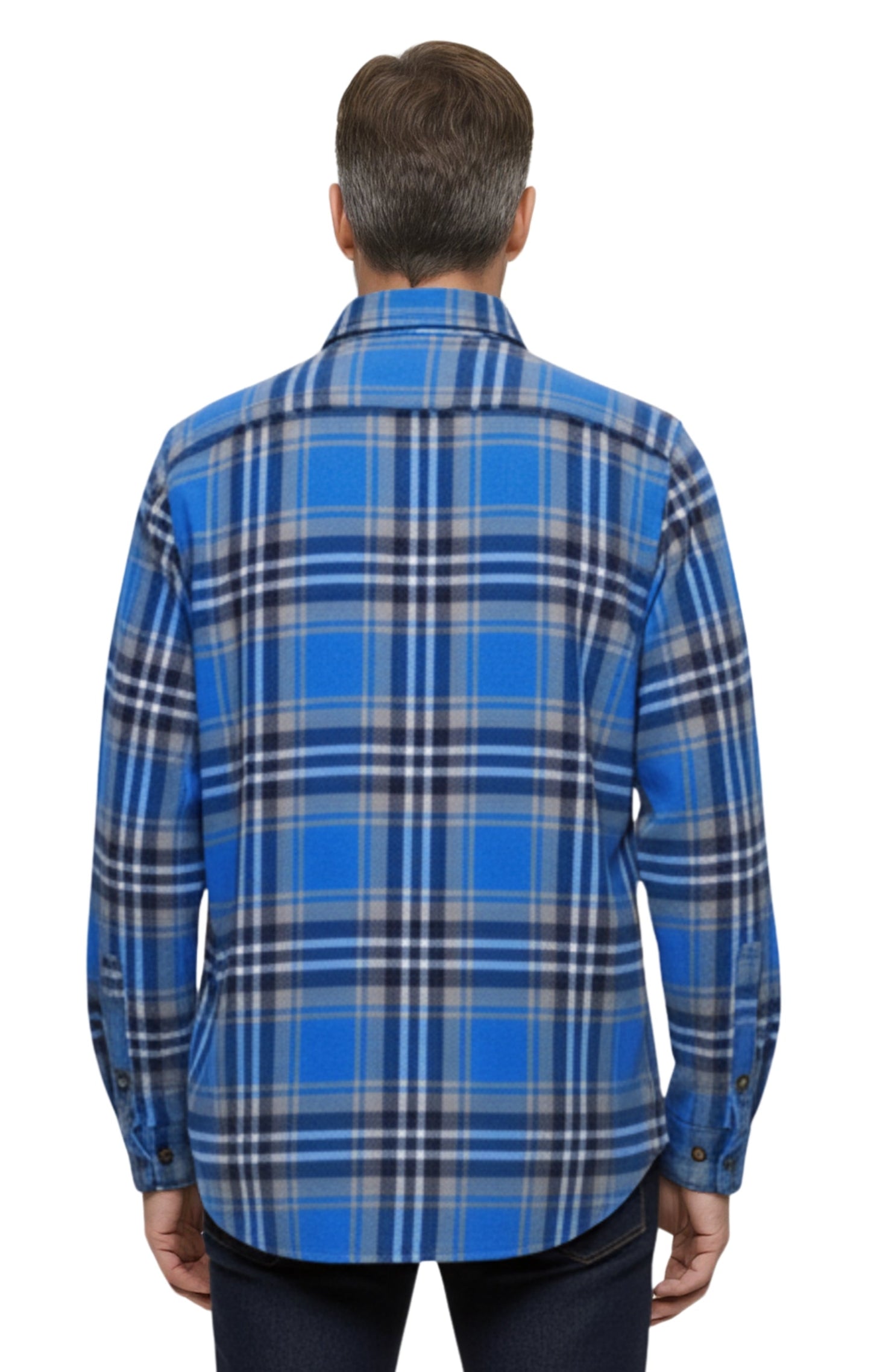Men's Heathered Fleece Overshirt with Chest Pockets and Tortoise-shell patterned Buttons TURTLE BAY APPAREL