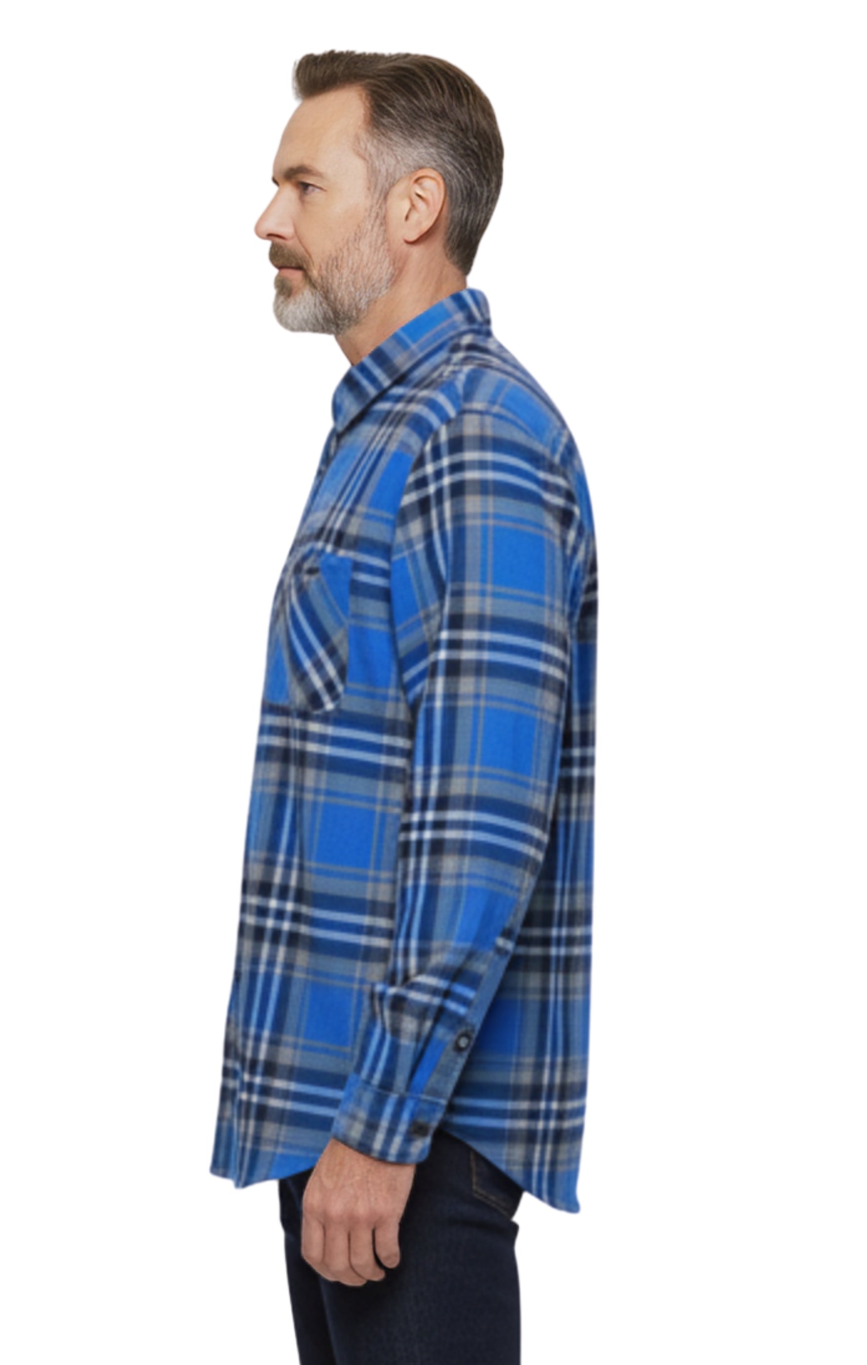 Men's Heathered Fleece Overshirt with Chest Pockets and Tortoise-shell patterned Buttons TURTLE BAY APPAREL