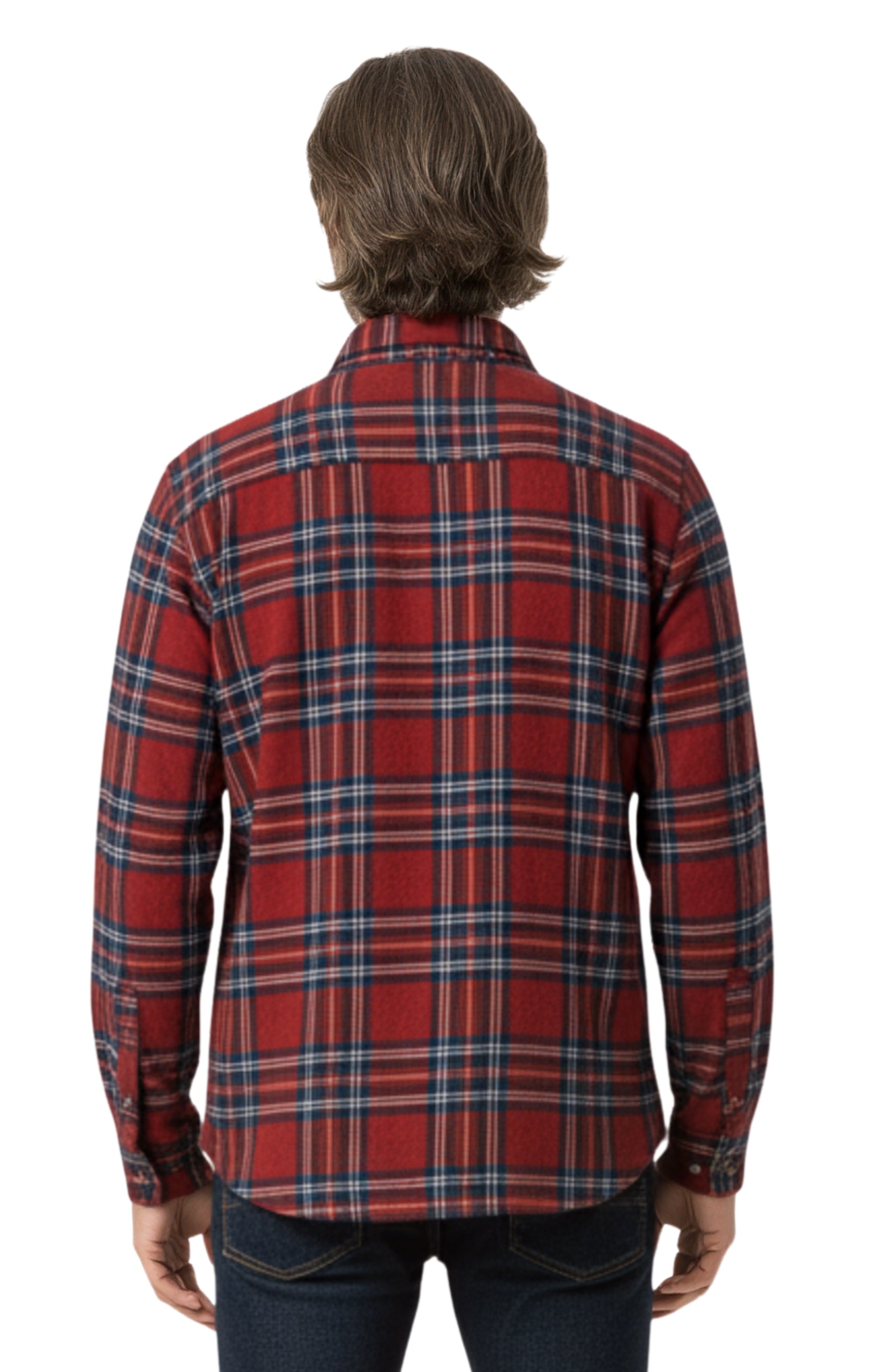 Men's Heathered Fleece Overshirt with Chest Pockets and Tortoise-shell patterned Buttons TURTLE BAY APPAREL
