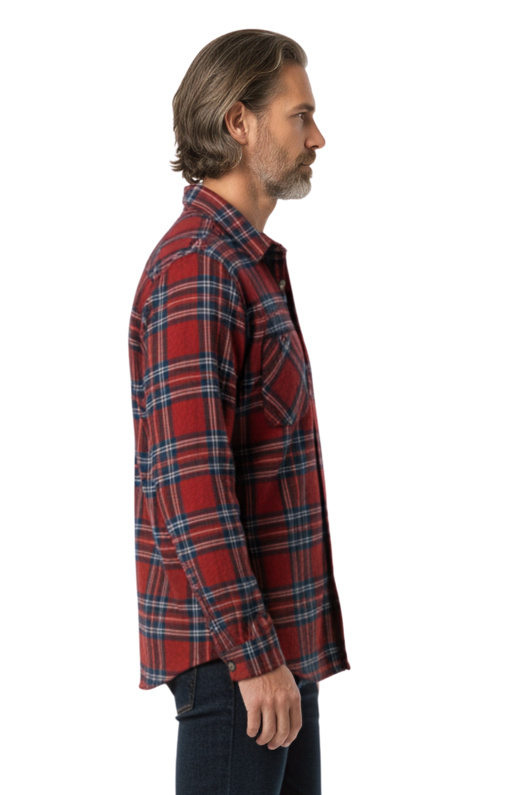 Men's Heathered Fleece Overshirt with Chest Pockets and Tortoise-shell patterned Buttons TURTLE BAY APPAREL