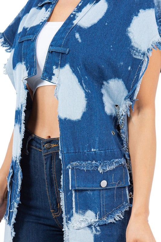 WOMEN FASHION DENIM VEST BY CLAUDE