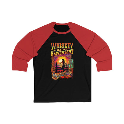 Whiskey Bent and Heaven Sent 3\4 Sleeve Baseball Tee Country in My Heart
