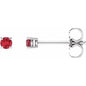 14K White 2.5 mm Natural Ruby Earrings Ethereal Legacy Boutiques