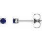 14K White 2.5 mm Natural Blue Sapphire Earrings Ethereal Legacy Boutiques