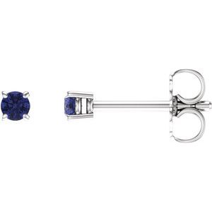 14K White 2.5 mm Natural Tanzanite Earrings Ethereal Legacy Boutiques