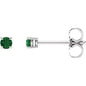 14K White 2.5 mm Natural Emerald Earrings Ethereal Legacy Boutiques