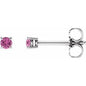 14K White 2.5 mm Natural Pink Sapphire Earrings Ethereal Legacy Boutiques