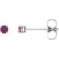 14K White 2.5 mm Natural Pink Tourmaline Earrings Ethereal Legacy Boutiques