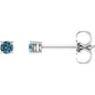 14K White 2.5 mm Natural Sky Blue Topaz Earrings Ethereal Legacy Boutiques