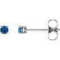 14K White 2.5 mm Natural Swiss Blue Topaz Earrings Ethereal Legacy Boutiques