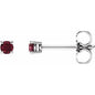 14K White 2.5 mm Natural Mozambique Garnet Earrings Ethereal Legacy Boutiques