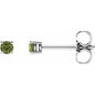 14K White 2.5 mm Natural Peridot Earrings Ethereal Legacy Boutiques