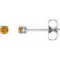 14K White 2.5 mm Natural Citrine Earrings Ethereal Legacy Boutiques
