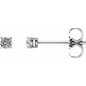 14K White 2.5 mm Natural White Sapphire Earrings