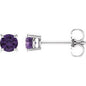 14K White 4 mm Natural Amethyst Earrings Ethereal Legacy Boutiques