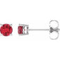 14K White 4 mm Natural Ruby Earrings Ethereal Legacy Boutiques
