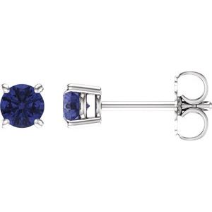 14K White 4 mm Natural Tanzanite Earrings Ethereal Legacy Boutiques