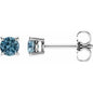 14K White 4 mm Natural Sky Blue Topaz Earrings Ethereal Legacy Boutiques