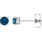 14K White 4 mm Natural London Blue Topaz Earrings Ethereal Legacy Boutiques