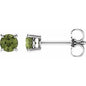 14K White 4 mm Natural Peridot Earrings Ethereal Legacy Boutiques