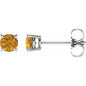 14K White 4 mm Natural Citrine Earrings Ethereal Legacy Boutiques