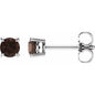 14K White 4 mm Natural Smoky Quartz Earrings Ethereal Legacy Boutiques