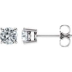 14K White 5 mm Natural White Sapphire Earrings Ethereal Legacy Boutiques