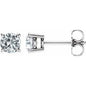 14K White 5 mm Natural White Sapphire Earrings Ethereal Legacy Boutiques