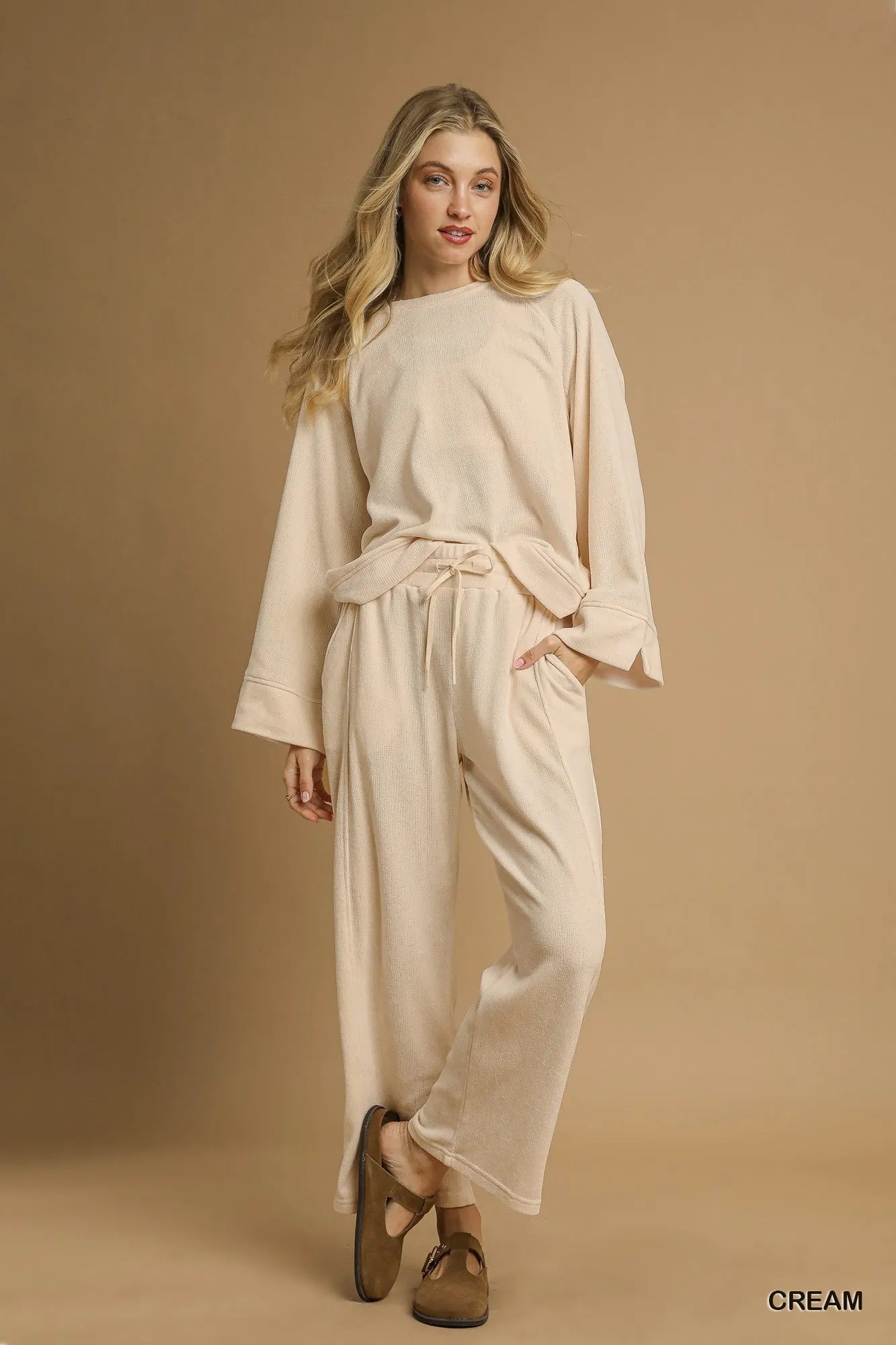 Umgee Drawstring Wide Leg Pants West2East Surf