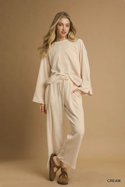 Umgee Drawstring Wide Leg Pants West2East Surf
