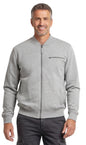 Men's Classic Zip-Up Baseball Fleece Jacket in Lightweight Cotton Blend Fabric with Sporty Edge