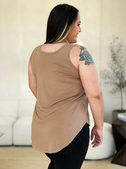 Basic Bae Full Size Round Neck Curved Hem Tank New Era Fashion LLc