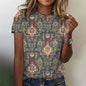 Women's Geometric Print Long Sleeve Loose Casual Tee FitiqueFit