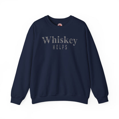Whiskey Helps Crewneck Sweatshirt The Devil's Pickle