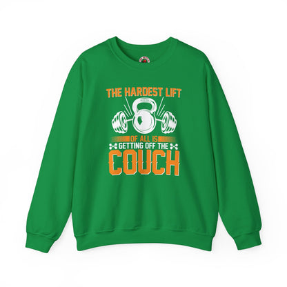 The Hardest Lift Of All Is Getting Off The Couch Crewneck Sweatshirt The Devil's Pickle