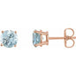 14K Rose 5 mm Natural Aquamarine Earrings Ethereal Legacy Boutiques