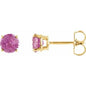 14K Yellow 5 mm Natural Pink Tourmaline Earrings Ethereal Legacy Boutiques