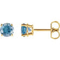 14K Yellow 4 mm Natural Swiss Blue Topaz Earrings Ethereal Legacy Boutiques