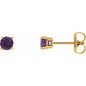 14K Yellow 4 mm Natural Amethyst Earrings Ethereal Legacy Boutiques